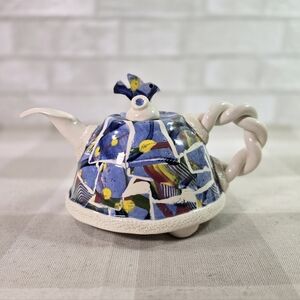 Unique Whimsical Abstract Handmade Studio Art Pottery Teapot Gail Pittman